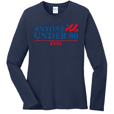 Anyone Under 80 2024 FUNNY Ladies Long Sleeve Shirt