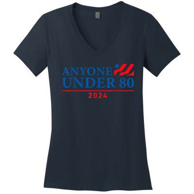 Anyone Under 80 2024 FUNNY Women's V-Neck T-Shirt