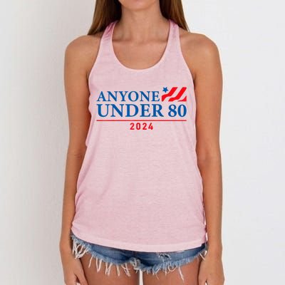 Anyone Under 80 2024 FUNNY Women's Knotted Racerback Tank