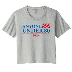 Anyone Under 80 2024 FUNNY Women's Crop Top Tee