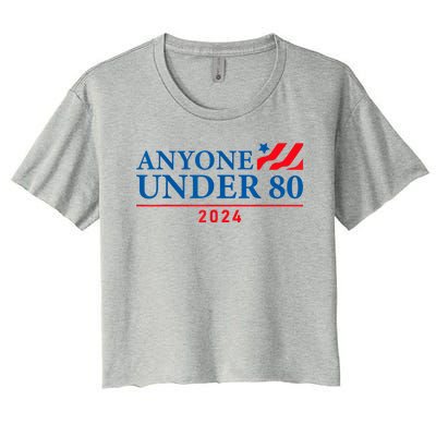 Anyone Under 80 2024 FUNNY Women's Crop Top Tee