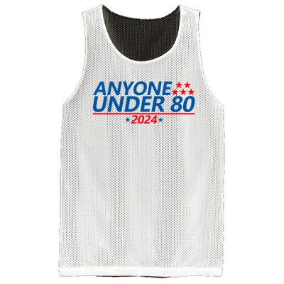 Anyone Under 80 2024 FUNNY Mesh Reversible Basketball Jersey Tank