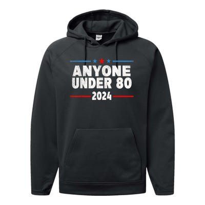 Anyone Under 80 2024 Funny President Election Vote Performance Fleece Hoodie