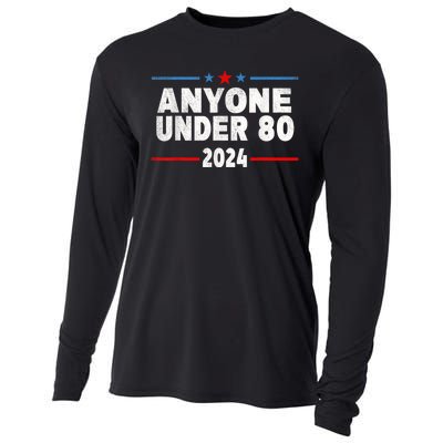 Anyone Under 80 2024 Funny President Election Vote Cooling Performance Long Sleeve Crew