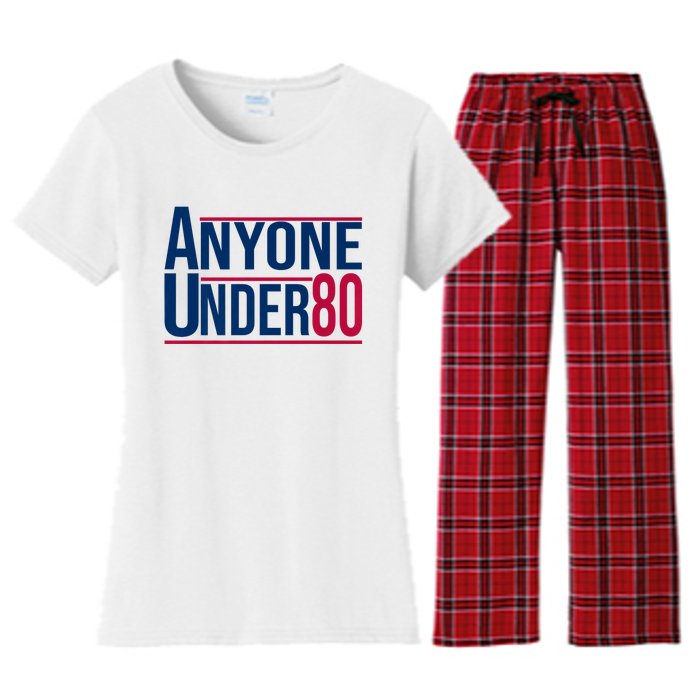 Anyone Under 80 2024 Funny President Election Vote Women's Flannel Pajama Set