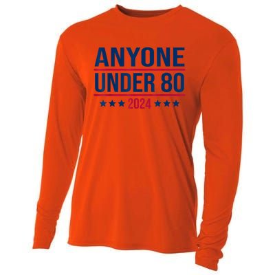 Anyone Under 80 2024 Funny President Election Vote Cooling Performance Long Sleeve Crew