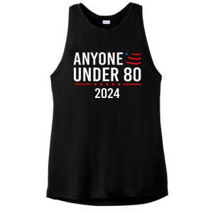 Anyone Under 80 2024 Funny Political Gift Ladies PosiCharge Tri-Blend Wicking Tank