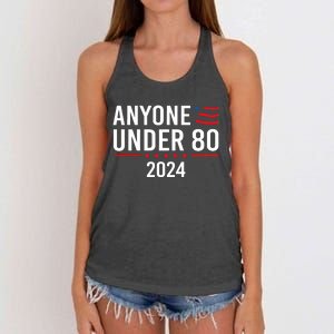 Anyone Under 80 2024 Funny Political Gift Women's Knotted Racerback Tank