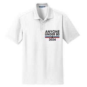 Anyone Under 80 2024 Funny Political Dry Zone Grid Polo