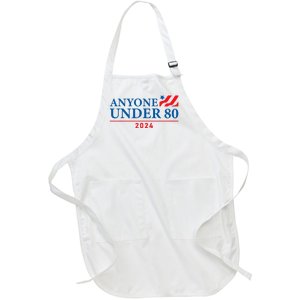 Anyone Under 80 2024 Funny Political Full-Length Apron With Pockets