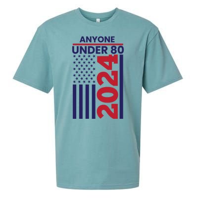 Anyone Under 80 Funny 2024 Sueded Cloud Jersey T-Shirt