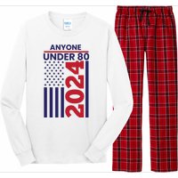 Anyone Under 80 Funny 2024 Long Sleeve Pajama Set