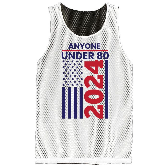 Anyone Under 80 Funny 2024 Mesh Reversible Basketball Jersey Tank