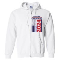 Anyone Under 80 Funny 2024 Full Zip Hoodie