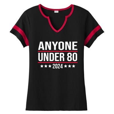 Anyone Under 80 2024 President Election Vote Trending Ladies Halftime Notch Neck Tee