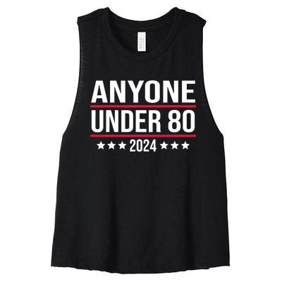 Anyone Under 80 2024 President Election Vote Trending Women's Racerback Cropped Tank