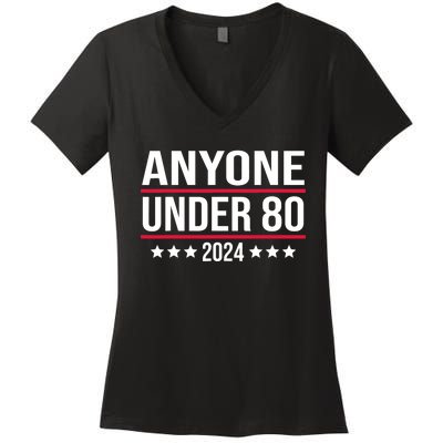 Anyone Under 80 2024 President Election Vote Trending Women's V-Neck T-Shirt