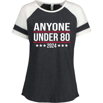 Anyone Under 80 2024 President Election Vote Trending Enza Ladies Jersey Colorblock Tee