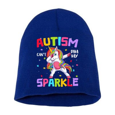 Autism Unicorn April Awareness Autistic Puzzle Dabbing Gift Short Acrylic Beanie
