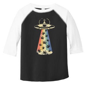 Alien Ufo Abduction Weed Cannabis Marijuana Leaf Funny Toddler Fine Jersey T-Shirt