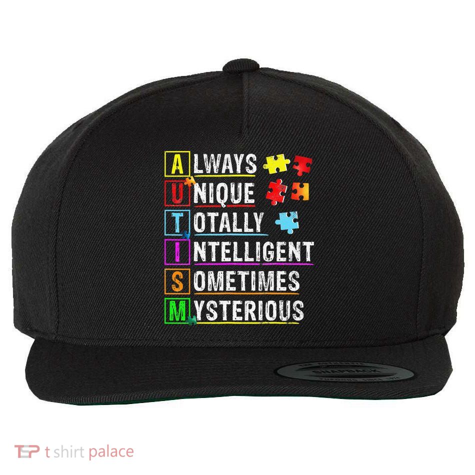 Always Unique Autism Awareness Totally Intelligent Wear Wool Snapback Cap