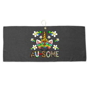 Ausome Unicorn Autism Awareness Neurodiversity Celebration Gift Large Microfiber Waffle Golf Towel