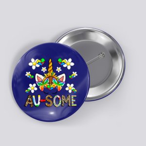 Ausome Unicorn Autism Awareness Neurodiversity Celebration Gift Button