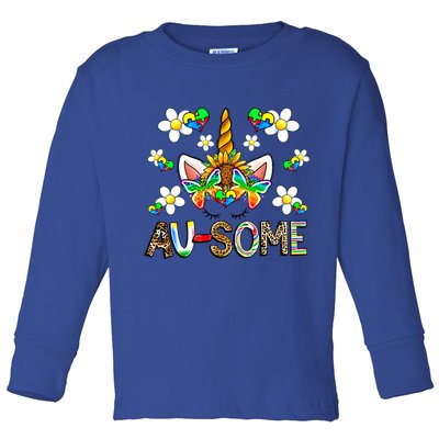 Ausome Unicorn Autism Awareness Neurodiversity Celebration Gift Toddler Long Sleeve Shirt