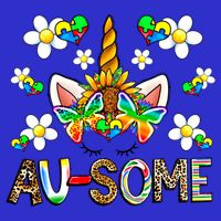 Ausome Unicorn Autism Awareness Neurodiversity Celebration Gift Zip Tote Bag