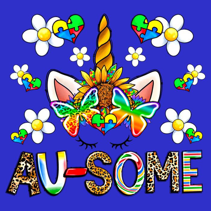 Ausome Unicorn Autism Awareness Neurodiversity Celebration Gift Zip Tote Bag