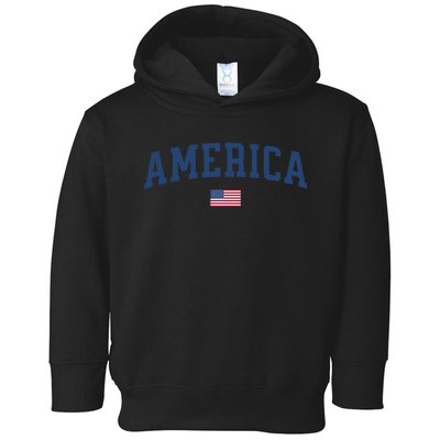 America Usa American Flag July 4th Patriotic Toddler Hoodie