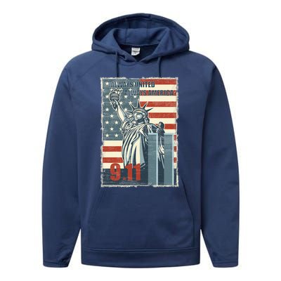 Always United Always America We Will Never Forget 9/11 Gift Performance Fleece Hoodie