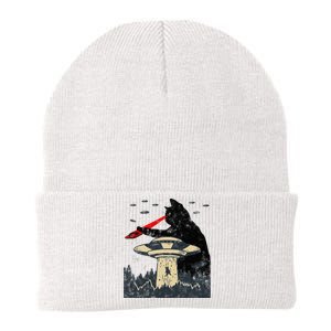 Alien Ufo Abduction Laser Eye Funny Cat Knit Cap Winter Beanie