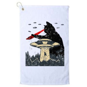 Alien Ufo Abduction Laser Eye Funny Cat Platinum Collection Golf Towel