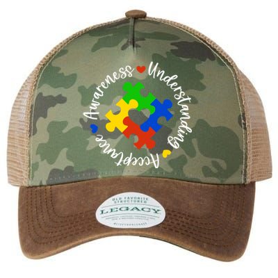 Awareness Understanding Acceptance Autism Awareness Month Cute Gift Legacy Tie Dye Trucker Hat