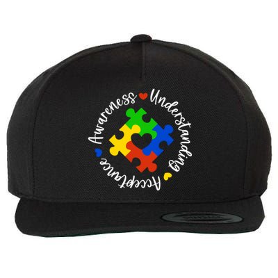 Awareness Understanding Acceptance Autism Awareness Month Cute Gift Wool Snapback Cap