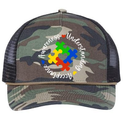 Awareness Understanding Acceptance Autism Awareness Month Cute Gift Retro Rope Trucker Hat Cap