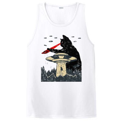 Alien UFO Abduction Laser Eye Funny Cat PosiCharge Competitor Tank