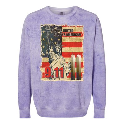 Always United Always American September 11 Memorial Colorblast Crewneck Sweatshirt