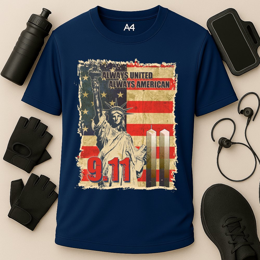 Always United Always American September 11 Memorial Cooling Performance Crew T-Shirt