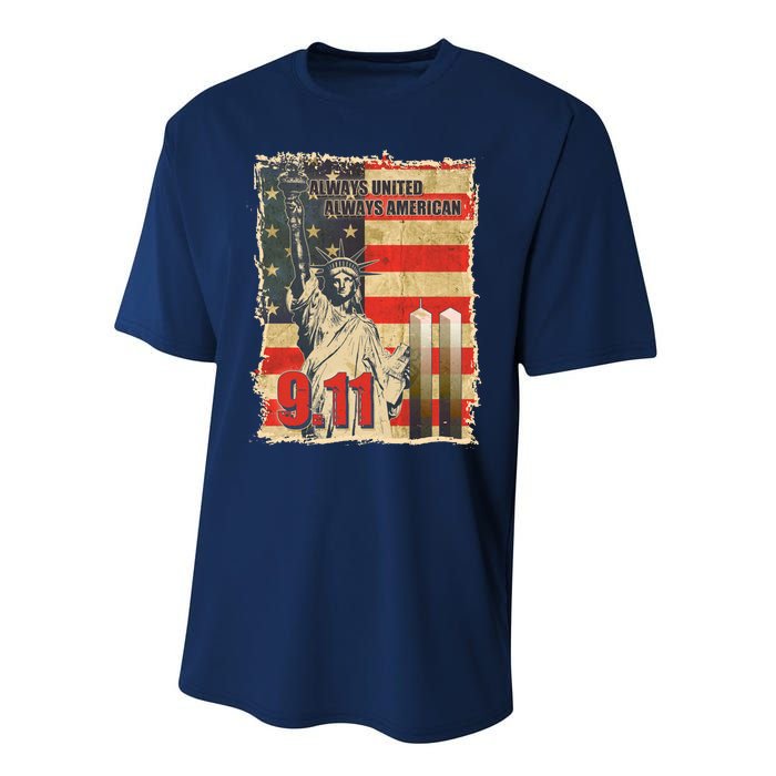 Always United Always American September 11 Memorial Performance Sprint T-Shirt