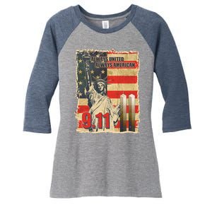 Always United Always American September 11 Memorial Women's Tri-Blend 3/4-Sleeve Raglan Shirt