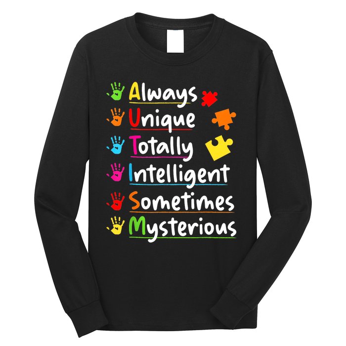 Always Unique Autism Awareness Totally Intelligent Long Sleeve Shirt