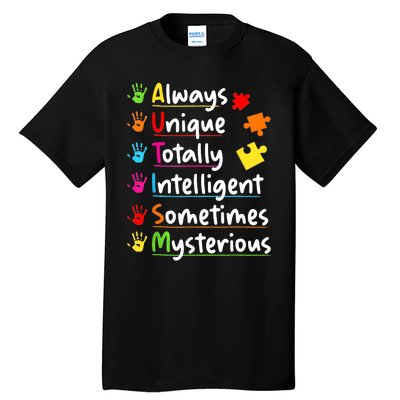 Always Unique Autism Awareness Totally Intelligent Tall T-Shirt