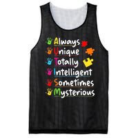 Always Unique Autism Awareness Totally Intelligent Mesh Reversible Basketball Jersey Tank