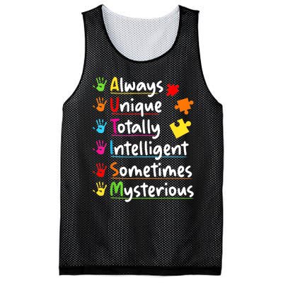 Always Unique Autism Awareness Totally Intelligent Mesh Reversible Basketball Jersey Tank