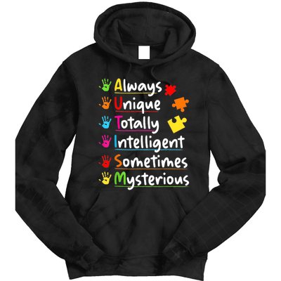 Always Unique Autism Awareness Totally Intelligent Tie Dye Hoodie