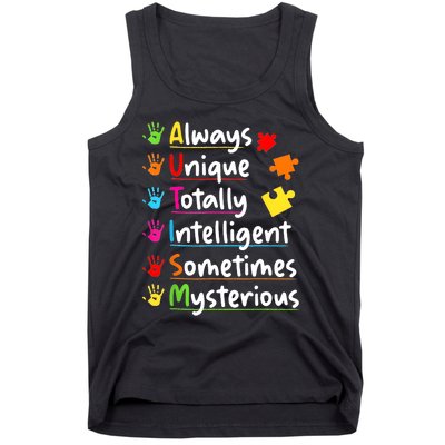 Always Unique Autism Awareness Totally Intelligent Tank Top