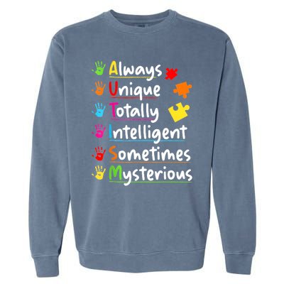 Always Unique Autism Awareness Totally Intelligent Garment-Dyed Sweatshirt