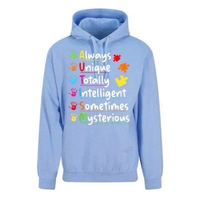 Always Unique Autism Awareness Totally Intelligent Unisex Surf Hoodie